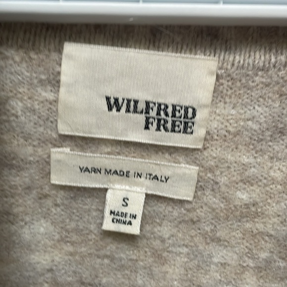 Wilfred Free sz S Yarn Made in Italy cozy soft sweater w ribbing beige/t… - Picture 2 of 8